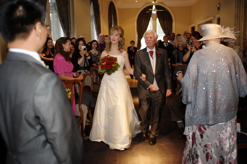 Walking up the aisle photograph