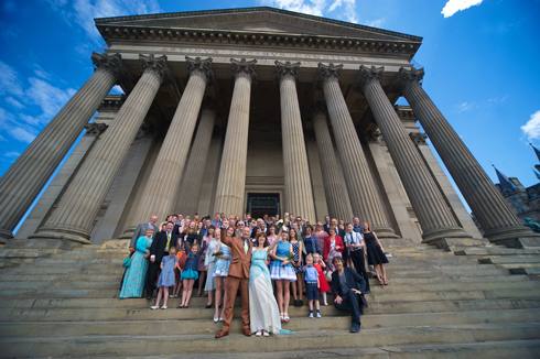 St Georges Hall wedding group photograph